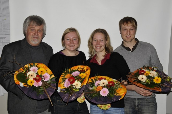 v.l.: Helmut Fehr, Damaris Salewski, Mareike Hanisch, Florian Warning